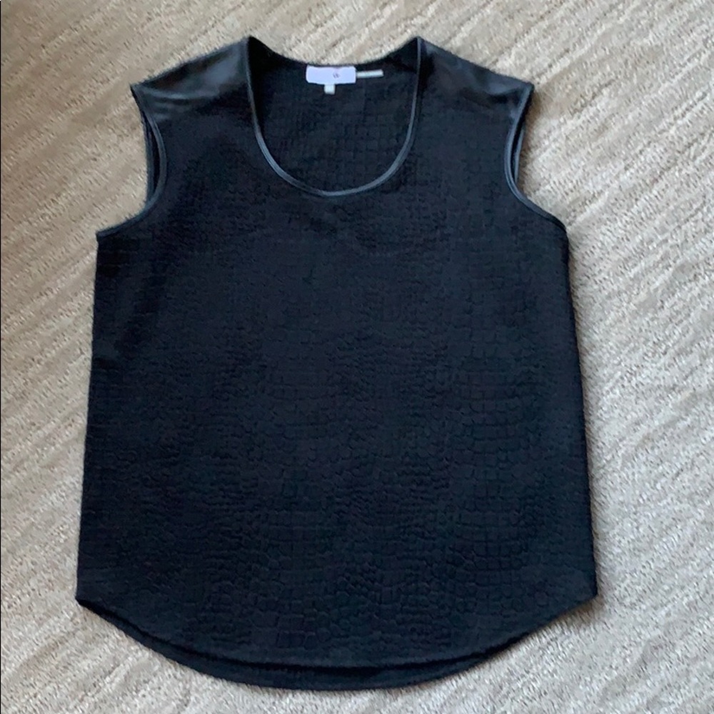 Calvin Klein top with leather details